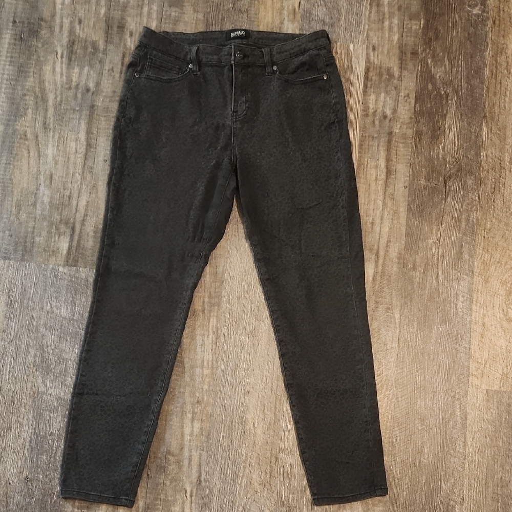 Black Leopard Print Jeans